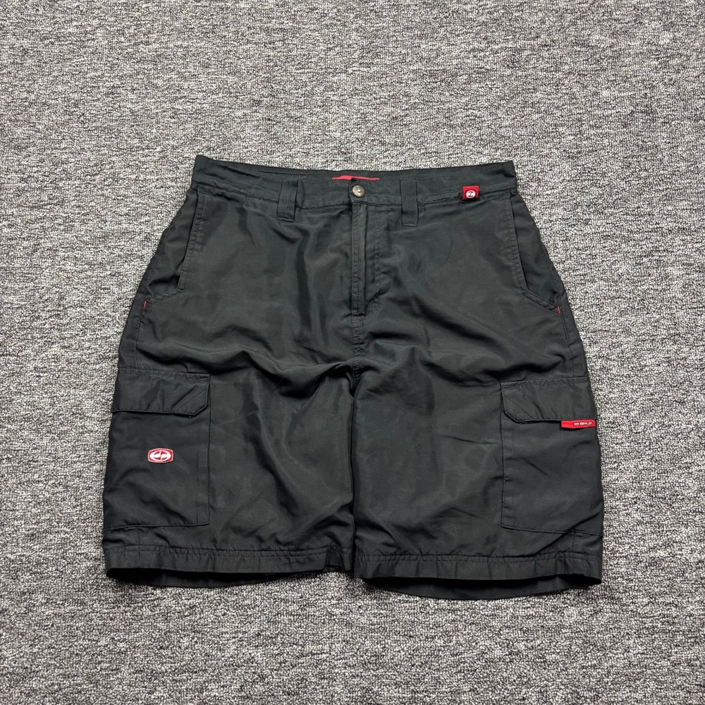 Y2K Split Skateboarding Baggy Cargo Shorts Black Size 32